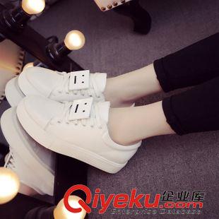 7月21日-31日新品 2015新款笑臉小白鞋歐洲站秋季白色zp板鞋系帶厚底休閑運(yùn)動(dòng)鞋女