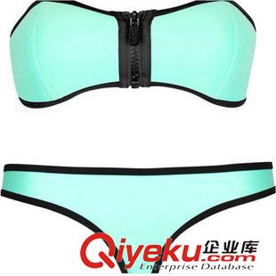 維多款、帶鉆款 2014爆款性感比基尼neoprene泳衣氯丁橡膠拉鏈三角泳裝批發(fā)原始圖片2