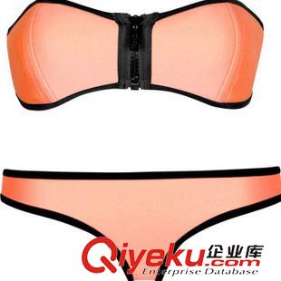 維多款、帶鉆款 2014爆款性感比基尼neoprene泳衣氯丁橡膠拉鏈三角泳裝批發(fā)原始圖片3