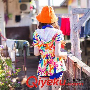 bjn四件套 2015新款泳衣 時(shí)尚性感鋼托款分體平角四件套泳衣 74076原始圖片2