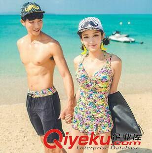 情侶泳衣 2015 代購(gòu)蜜月度假情侶裝三件套溫泉bjn分體游泳衣15050
