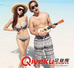 情侶泳衣 代購蜜月度假情侶裝三件套溫泉bjn分體游泳衣15049原始圖片2