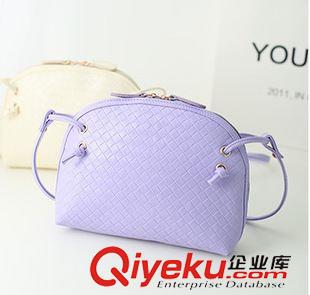 八月新款女包 2014新款歐美簡(jiǎn)約包包女士時(shí)尚編織格子貝殼女包單肩斜挎潮流小包原始圖片2