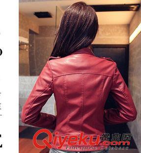 皮衣 歐洲站大碼外套 2015新款小皮衣短款修身PU機車女士夾克原始圖片3