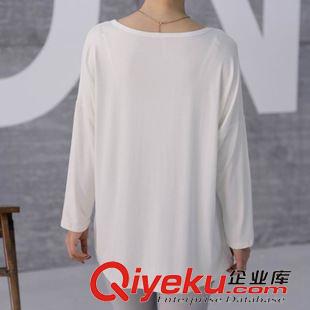長袖T恤 原創品牌新款韓版莫代爾蝙蝠袖長袖寬松大碼豹子t恤女 免費代理原始圖片3