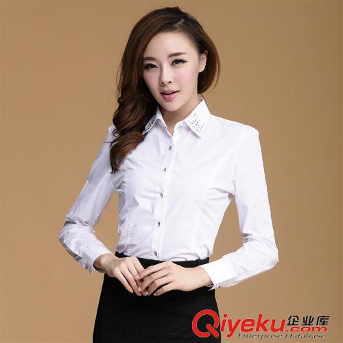 打底衫‖襯衫 實(shí)拍秋裝韓版大碼女裝襯衣?tīng)C鉆雪紡上衣打底衫白襯衫女長(zhǎng)袖原始圖片2
