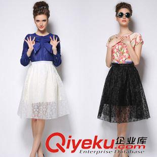 半身裙 歐洲站 2015春季新款時尚dp純色簡約半身裙蓬蓬裙女裝批發原始圖片2