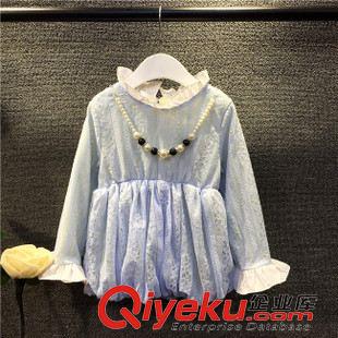 9月3號(hào)男童女童上新 2015秋季 新款童裝批發(fā)女童歐美流行牛仔裙送腰帶淑女公主裙代發(fā)