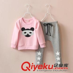 9月12号男童女童上新 品牌童装批发女童休闲运动服套装卡通佐罗眼睛印花T恤裤子两件套