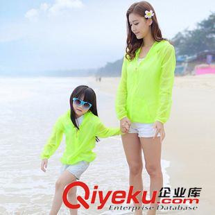 夏款防曬衣，外套 2015夏季新長袖防紫外線連帽拉鏈防曬開衫外套母女親子防曬衣短款原始圖片2