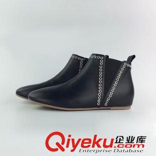 2015秋上新（現(xiàn)貨） 歐美短靴磨砂單靴底筒踝靴尖頭時裝靴平底跟PU皮及裸靴子女秋冬