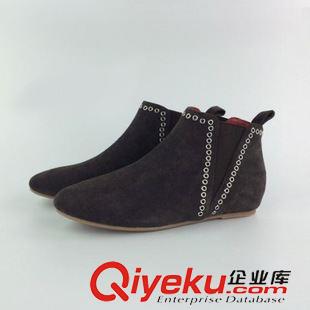 2015秋上新（現(xiàn)貨） 歐美短靴磨砂單靴底筒踝靴尖頭時裝靴平底跟PU皮及裸靴子女秋冬
