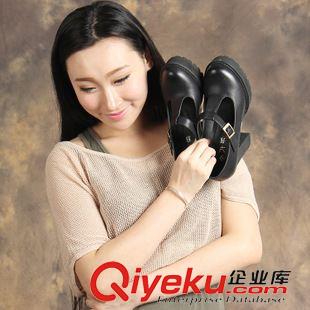 未分類 2015春韓國女鞋 粗跟高跟磨砂圓頭真pu皮女式單鞋防水臺女鞋新款