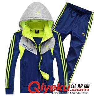 男長袖套裝2 2015廠家直銷男士運動服套裝男式時尚連帽戶外運動休閑套裝男批發(fā)原始圖片2