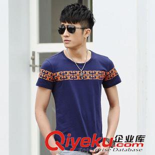 短袖T恤 夏裝新款男式T恤 萊卡男士短袖 圓領休閑潮男裝批發代理一件代發原始圖片2