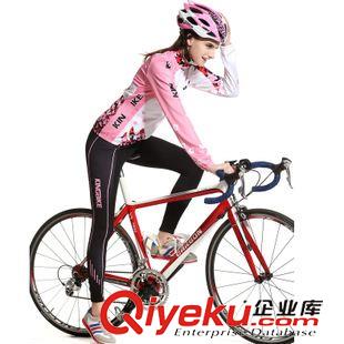 秋冬套裝 金巴克 冬季加絨女款長(zhǎng)袖騎行服套裝 山地車(chē)騎行褲 櫻花