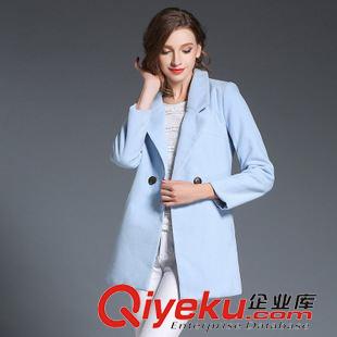 秋季、外套 2015秋冬季新品修身顯瘦呢子大衣韓版中長(zhǎng)款西裝潮原始圖片3