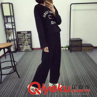 秋.08.27 韓國原單質量 15秋冬女裝字母圖案印花純棉休閑套裝女 出口韓國原始圖片2