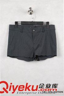 褲子 18e女裝小千鳥格波浪下擺中腰合體短褲庫存清倉K817原始圖片2