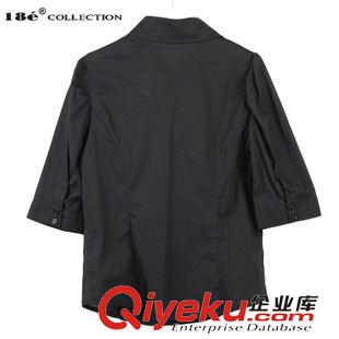 7月第二波 18e韓版職業(yè)女裝翻領(lǐng)短袖時(shí)尚襯衫女士修身襯衣C303原始圖片2