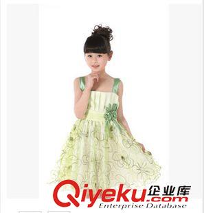 連衣裙 女童裙 2015夏款吊帶裹胸玫瑰繡花兒童公主連衣裙 表演裙 童裝原始圖片3