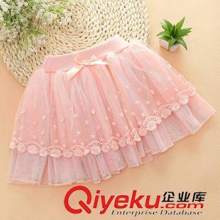 夏款 韓版珍珠蕾絲公主裙紗裙女童半身裙子新款手工釘珠兒童短裙 PX02原始圖片2
