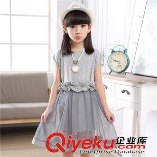 夏款 兒童韓版連衣裙夏女童2015新款短袖童裝夏裝中大童女孩公主裙子原始圖片2