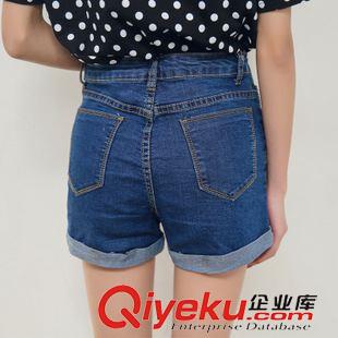 短褲 實拍新款韓版高腰牛仔短褲女夏 彈力修身顯瘦大碼卷邊熱褲原始圖片2