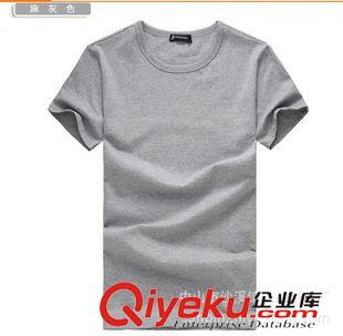 圓領(lǐng)T恤（T-shirts） 訂做男式{bfb}棉純色圓領(lǐng)T恤衫