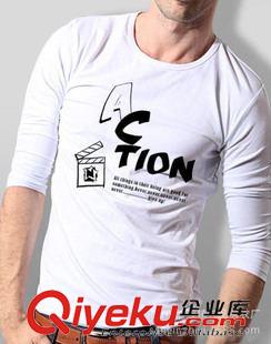 圓領T恤（T-shirts） 男式經典款式純棉長袖T恤 長袖圓領T恤衫 品牌T恤衫OEM原始圖片2