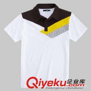 翻領(lǐng)T恤（Polo Shirts） 男式短袖拼色翻領(lǐng)T恤衫 男式休閑T恤衫原始圖片2