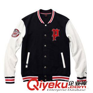 棒球夾克(baseball Jackets) 廠家專業(yè)定制歐美風格 牛皮袖子美式棒球夾克