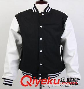 棒球夾克(baseball Jackets) 廠家專業(yè)定制歐美風(fēng)格 牛皮袖子美式棒球夾克