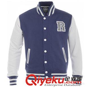 棒球夾克(baseball Jackets) 定做65%棉35%滌綸抓毛衛(wèi)衣面料單層男式棒球夾克