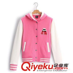 棒球夾克(baseball Jackets) 定制韓版女式棒球衛(wèi)衣 女式純棉運(yùn)動(dòng)夾克原始圖片2