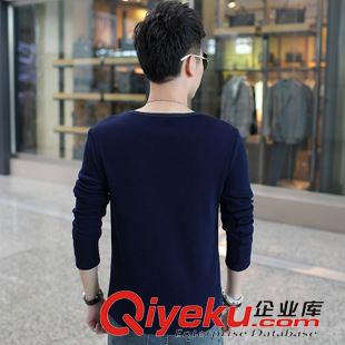 長(zhǎng)袖t恤 一件代發(fā)新款韓版圓領(lǐng)純色純棉t恤 秋季男式長(zhǎng)袖T恤批發(fā) 品質(zhì)保證原始圖片3