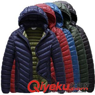 羽絨服 2015冬季百分百白鴨絨輕薄款羽絨服男女式連帽韓版修身型羽絨外套原始圖片2