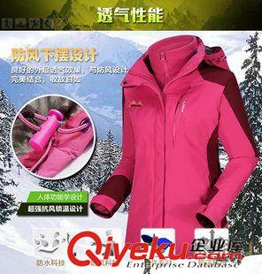 沖鋒衣  秋冬季戶外沖鋒衣春女男三合一兩件套滑雪抓絨內(nèi)膽 情侶款登山服原始圖片3