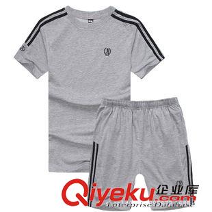 短袖運動套裝 2015新款夏季情侶短袖T恤長褲套裝 時尚運動休閑套裝廠家批發(fā)