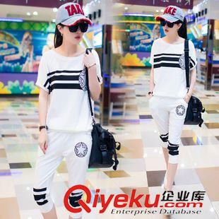 套裝 實拍971#女夏新款學(xué)生休閑套裝薄款短袖七分褲運動服兩件套潮原始圖片2
