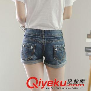 半身裙 短褲 影視韓模實拍款春夏百搭簡版黑色牛仔短褲女顯瘦 翻邊時尚原始圖片3