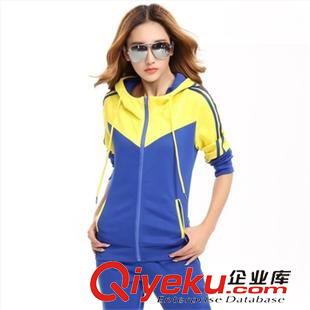 休閑衛衣運動衫套裝 實拍2015運動服女春秋新款運動套裝女學園風紅色時尚休閑套裝#850原始圖片3