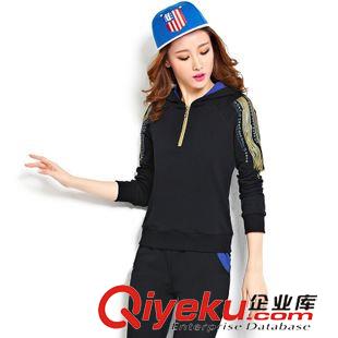 休閑運動套裝 外貿(mào)2015休閑套裝女春裝翅膀顯瘦教師服運動套裝女款春秋原始圖片3