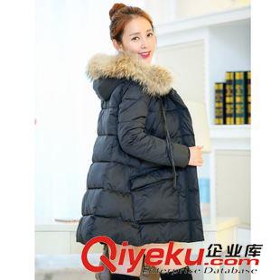 新款羽絨棉服  2015冬季新款棉衣女韓版時(shí)尚斗篷A版連帽毛領(lǐng)中長款羽絨棉服原始圖片2