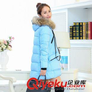 新款羽絨棉服  2015冬季新款棉衣女韓版時(shí)尚斗篷A版連帽毛領(lǐng)中長款羽絨棉服原始圖片3