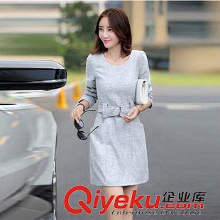 長袖連衣裙 2015秋裝新款 韓版女裝 修身顯瘦 圓領長袖連衣裙女A字裙 優(yōu)質版原始圖片3