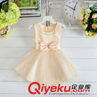 本店高品質(zhì)童禮服 現(xiàn)貨批發(fā) 小童禮服水鉆蕾絲連衣裙韓版蝴蝶結(jié)網(wǎng)紗公主裙小組童裙原始圖片3