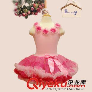 tutu dress 不散賣童裝批發(fā) 女童胸前花朵純色節(jié)日演出服 優(yōu)質(zhì)軟紗蓬蓬連衣裙