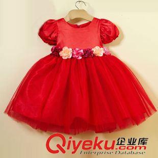 小組 幼小童 新款女童連衣裙 胸前花朵玫瑰蝴蝶結公主童禮服 0-4碼