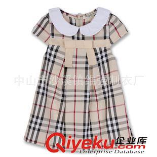 女童裙 連衣裙 外貿童裝女童連衣裙潮2015格子純棉娃娃領公主裙女童夏裝原單童裙原始圖片3
